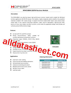 RFM218BW型号图片