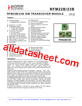 RFM22B-433-S1型号图片