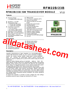 RFM23B-433-D型号图片