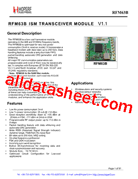 RFM63B-915S2型号图片