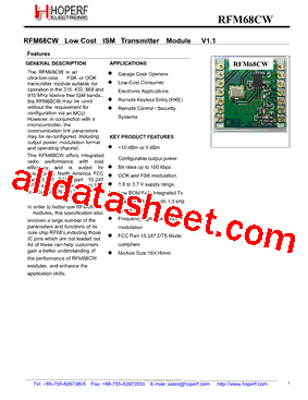 RFM68CW-868S2型号图片