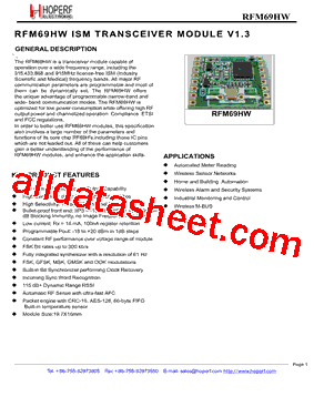 RFM69HW-315S2型号图片