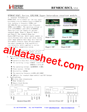 RFM83C-315D型号图片