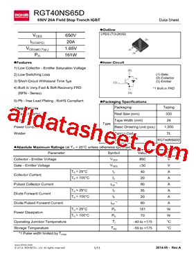 RGT40NS65DGTL型号图片
