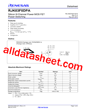RJK03F0DPA型号图片
