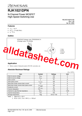 RJK1021DPN型号图片