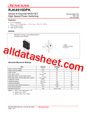 RJK4515DPK-00-T0型号图片