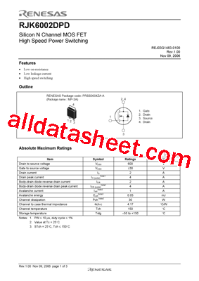 RJK6002DPD型号图片