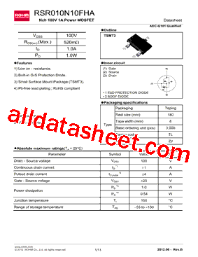 RSR010N10FHA型号图片