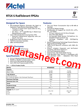 RT54SX32S-1CG256M型号图片