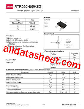 RTR020N05HZG型号图片