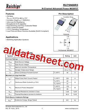 RU75N08R3型号图片