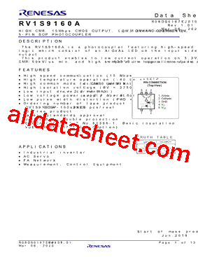 RV1S9160A型号图片