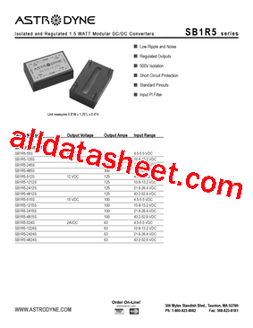 SB1R5-1212D型号图片