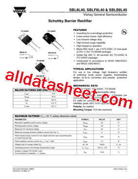 SBL8L40-E3/45型号图片