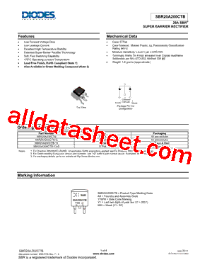 SBR20A200CTB-13-G型号图片