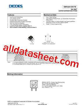 SBR30A100CTB-13型号图片