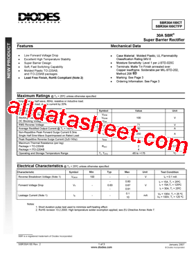 SBR30A100CTFP型号图片