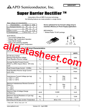 SBR40100PT型号图片