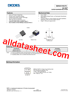 SBR40U100CTE-G型号图片
