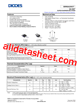 SBR60A200CT型号图片