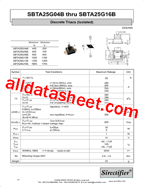 SBTA25G16B型号图片