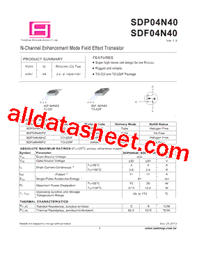 SDF04N40型号图片