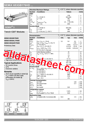 SEMIX653GAL176HD型号图片