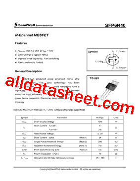 SFP6N40型号图片