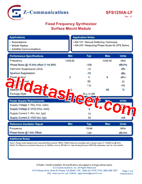 SFS1250A-LF型号图片