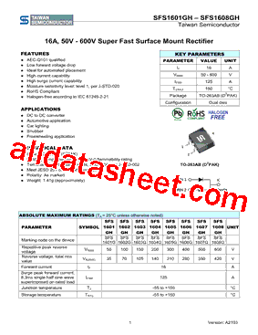 SFS1606GH型号图片