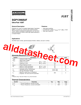 SGP13N60UFTU型号图片