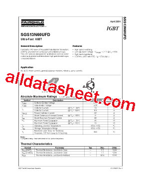 SGS13N60UFD型号图片
