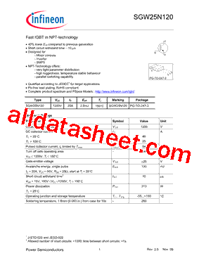 SGW25N120型号图片