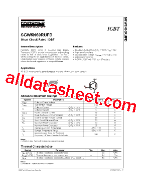 SGW5N60RUFD型号图片