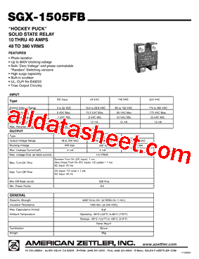 SGX-1505FB110A240A10PL型号图片