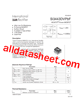 SI3443DVTRPBF型号图片