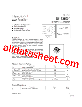 SI4435DYTRPBF型号图片