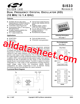 SI533BA00100DG型号图片