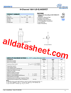 SID05N10型号图片