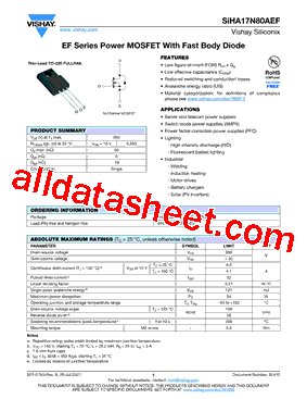 SIHA17N80AEF型号图片