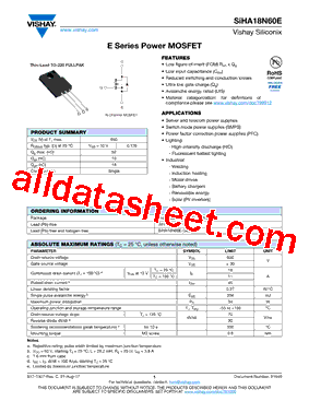 SIHA18N60E型号图片