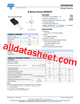 SIHA20N50E型号图片