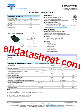 SIHA22N60AE型号图片