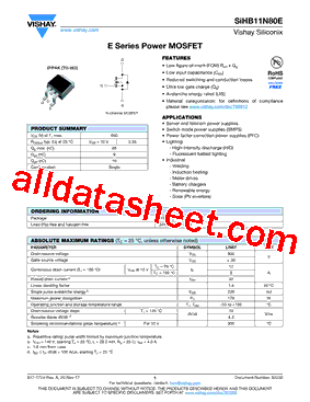 SIHB11N80E型号图片