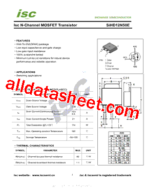 SIHD12N50E型号图片