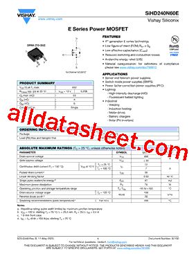 SIHD240N60E型号图片