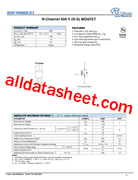 SIHF10N40D-E3型号图片