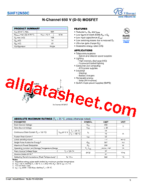 SIHF12N50C型号图片