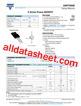 SIHF7N60E-E3型号图片